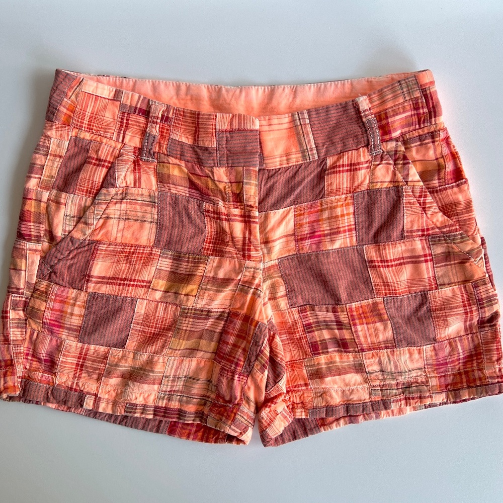 J.Crew Women's Patchwork Madras Shorts - Size 0